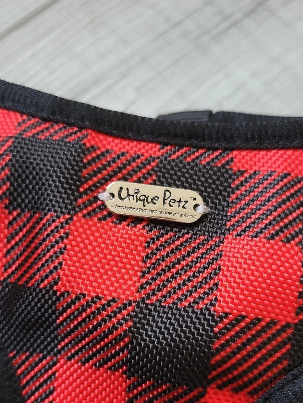 3 For $12 - Buffalo Plaid Dog Harness - Red & Black